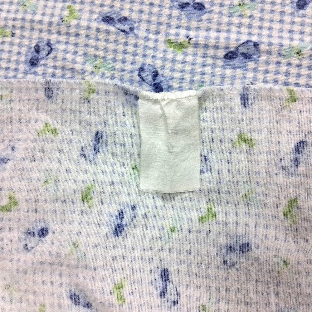 Carter's Child Of Mine ? Blue Gingham Puppy Dog Worm Dragonfly Blanket Receiving